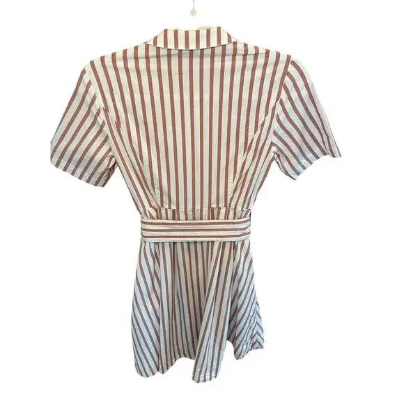 Boden Women 4 Anastasia Shirt Dress‎ Tie Waist Brown Conker/Ivory Button Up - Picture 16 of 17